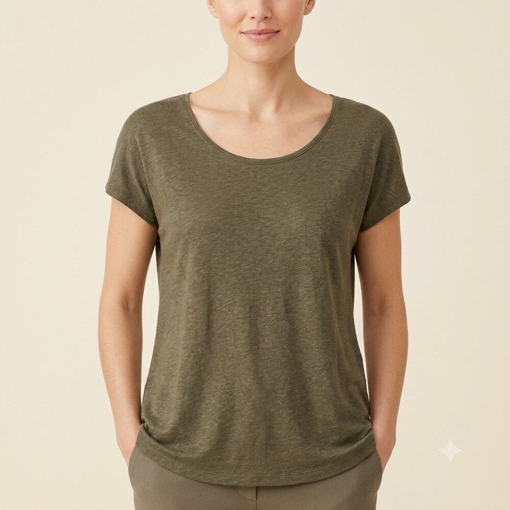 075-Eileen Fisher Linen Top size M / PTP 23”